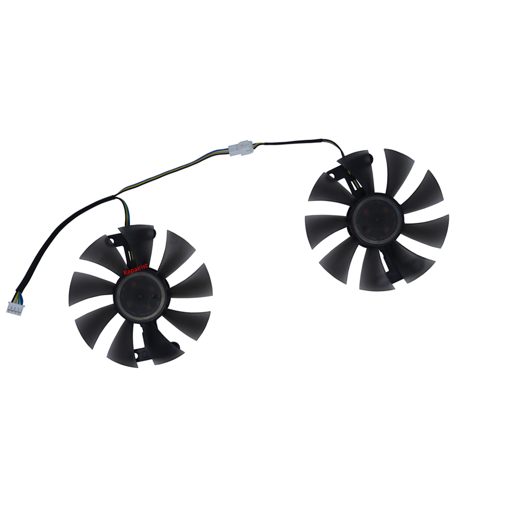 Rx 580 8Gb 2048Sp Gpu - 2ชิ้น/เซ็ต, FL8015 12VB, พัดลมกราฟิกการ์ด, ตัวทำความเย็น GPU,