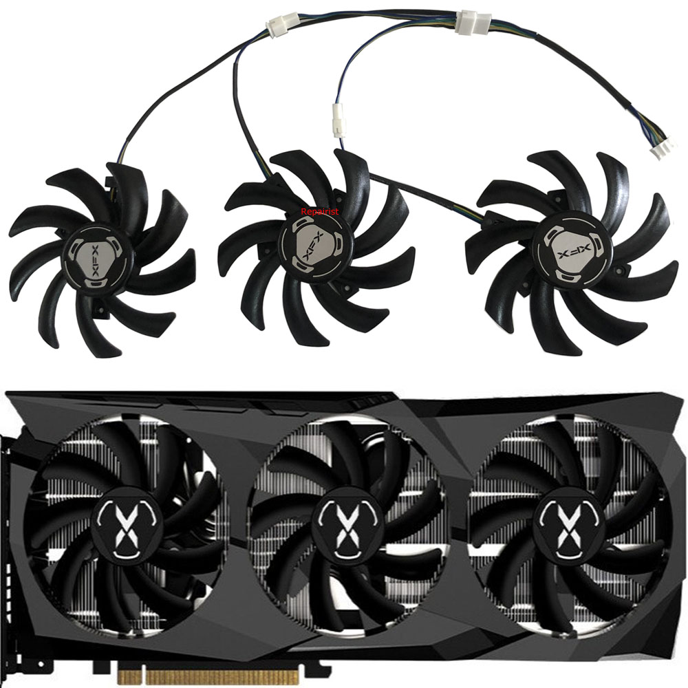 Rx 6700 Xt 12Gb Graphics Card - 3ชิ้น/เซ็ต FDC10H12S9-C พัดลมกราฟิกการ์ดตัวทำความเย็น VGA FD7010H12S,สำหรับ XFX