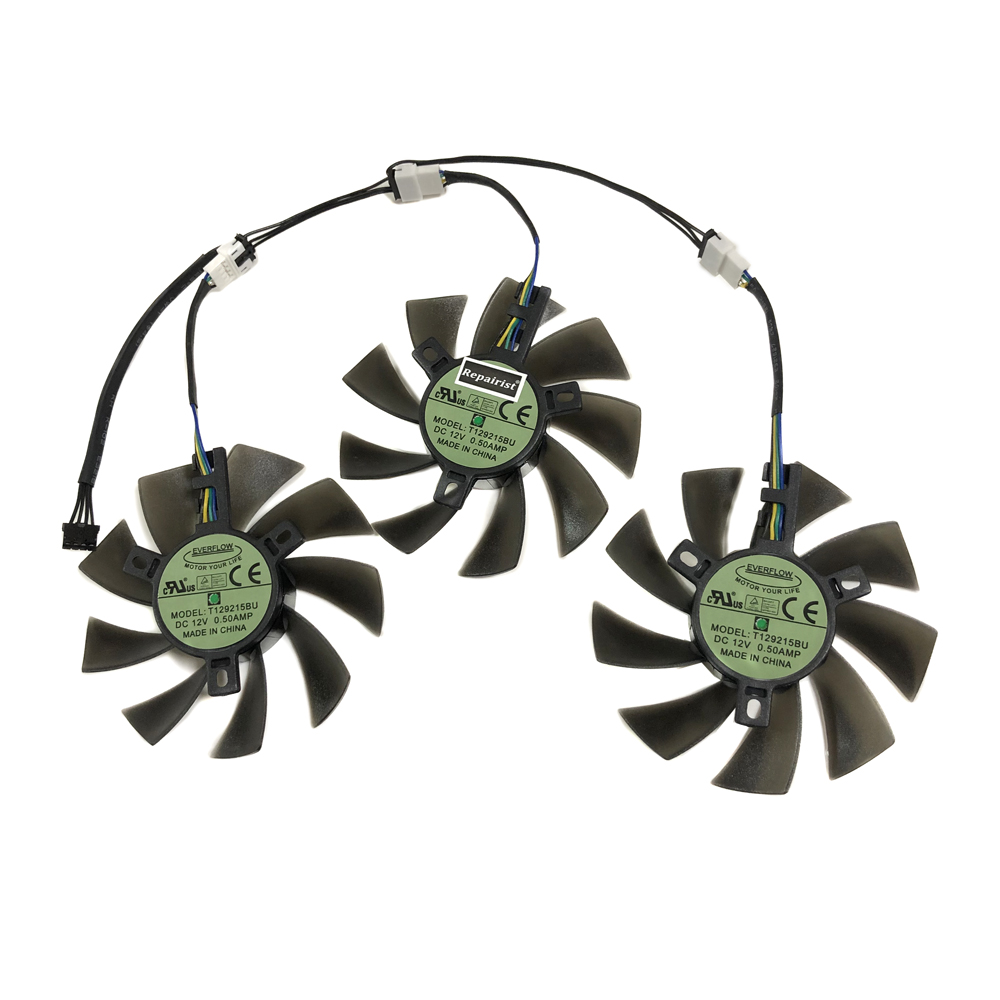 3 ชิ้น/เซ็ต DIY T 129215 BU,GP - Rx 5700 Xt 8Gb Video Card บทวิจารณ์และราคา