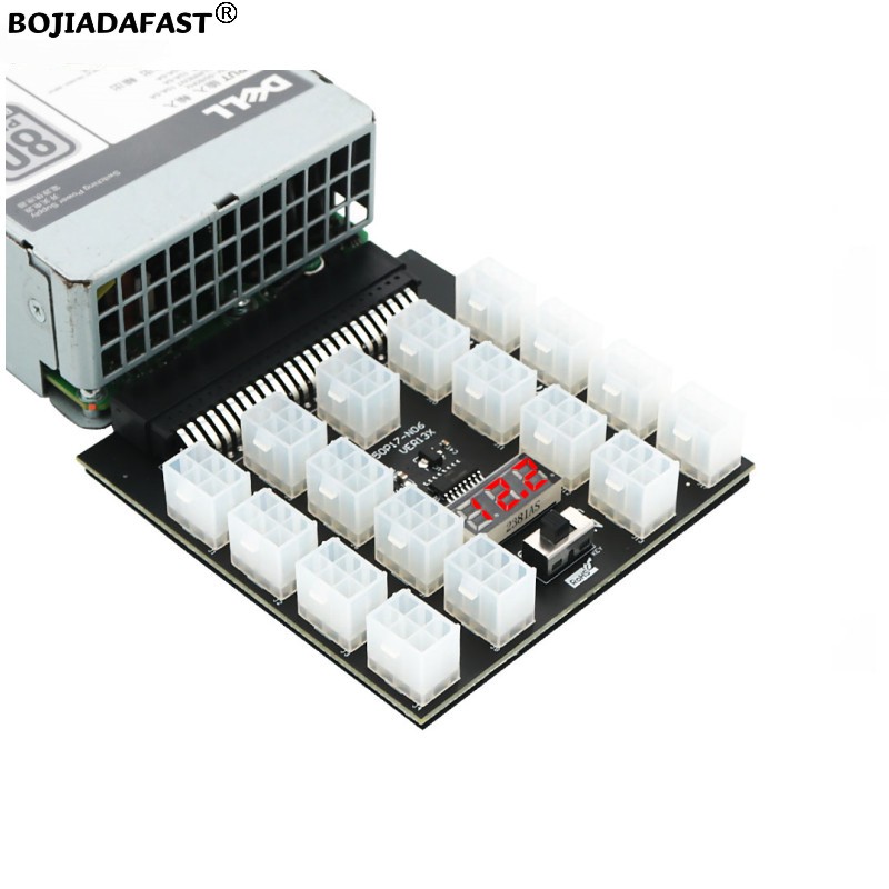 17 พอร์ต PCI-E 6 พินเชื่อมต่อเ - 2400W Server Psu Breakout Board บทวิจารณ์และราคา